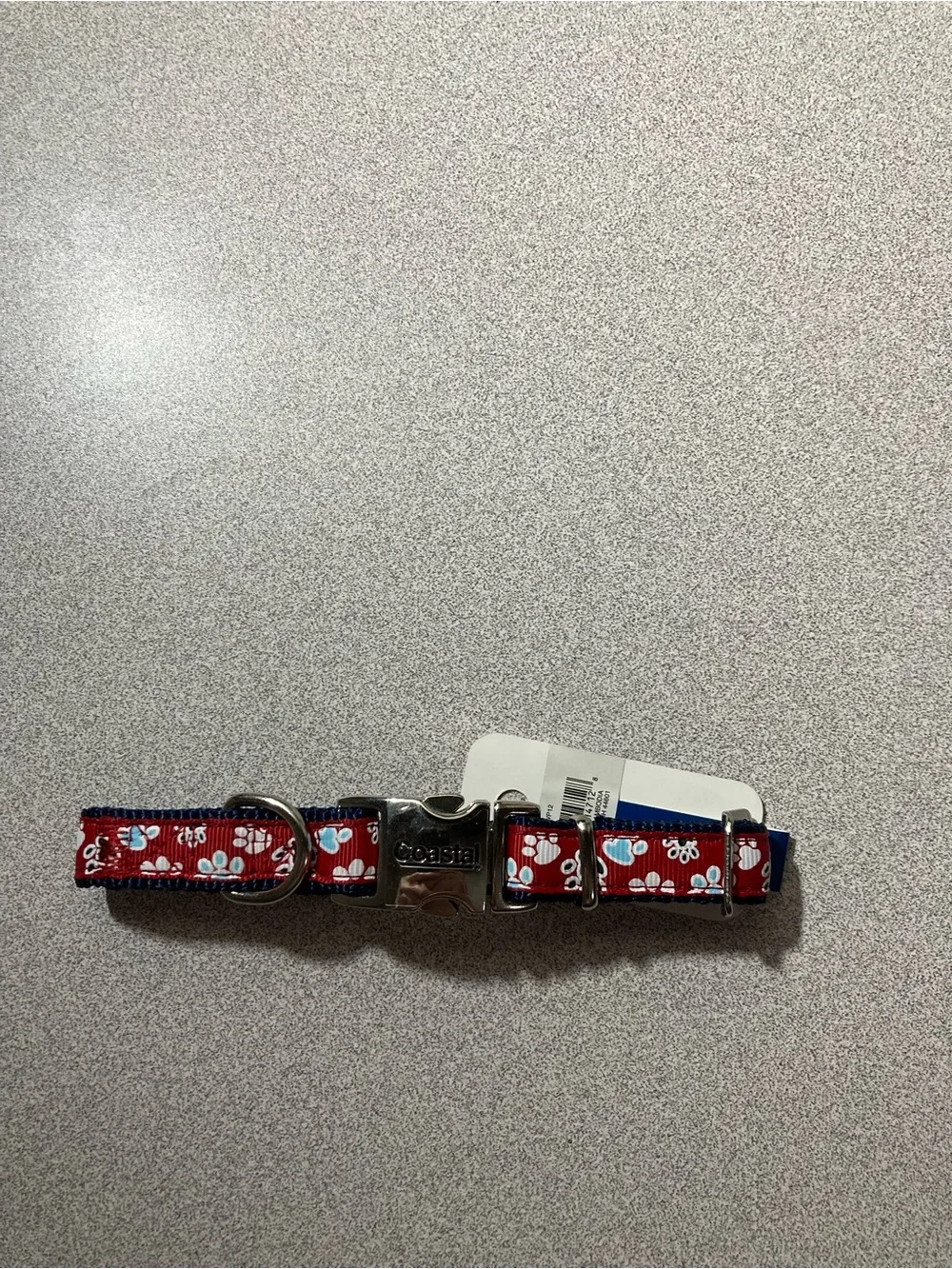 Dog Collar Adjustable Red With Paw Prints By Pet Attire NWT